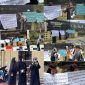 Emak-emak yang mengaku jadi korban kriminalisasi membawa sejumlah poster di depan Mapolrestabes Medan, Rabu (3/9)